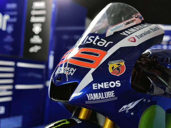 The 2015 Yamaha YZR-M1 MotoGP bike.