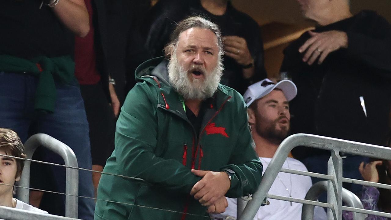 Jim Jefferies wants to follow Souths owner Russell Crowe’s lead an invest in his favourite team. Picture: Cameron Spencer/Getty Images