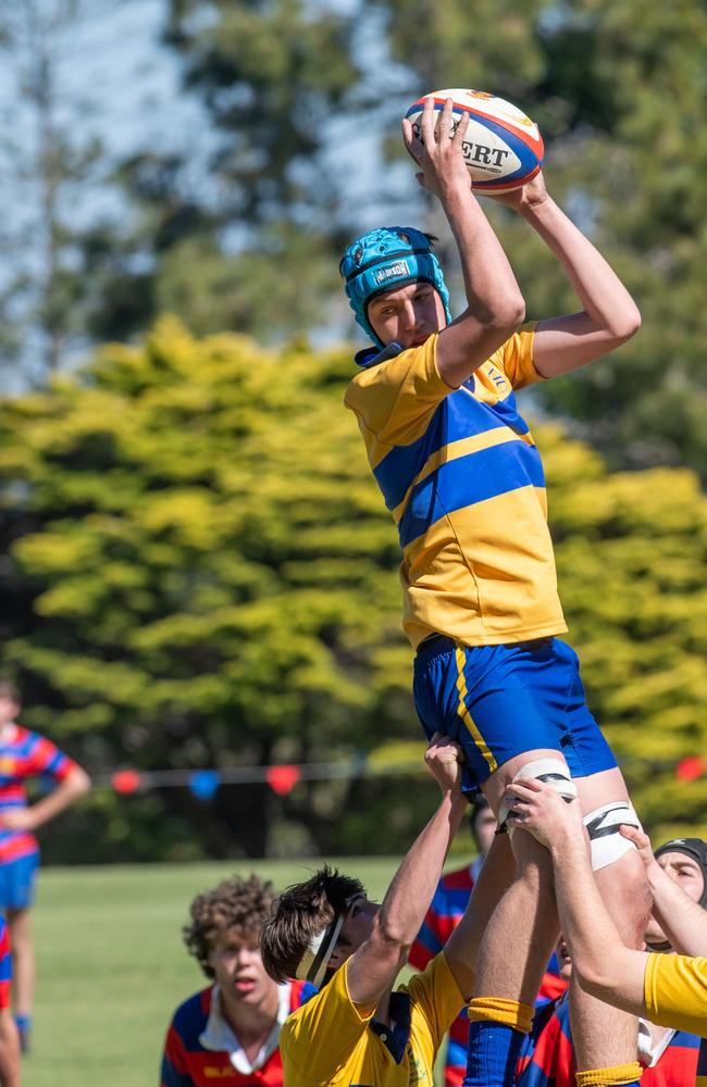 Downlands 16B vs TGS 16B. 2024 O'Callaghan Cup day at Downlands College. Photo by Nev Madsen