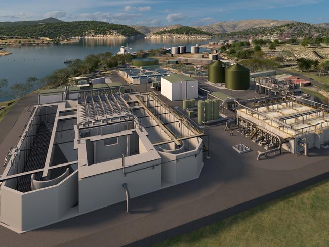 A rendered image of the completed Selfs Point treatment plant. Picture: Supplied TasWater