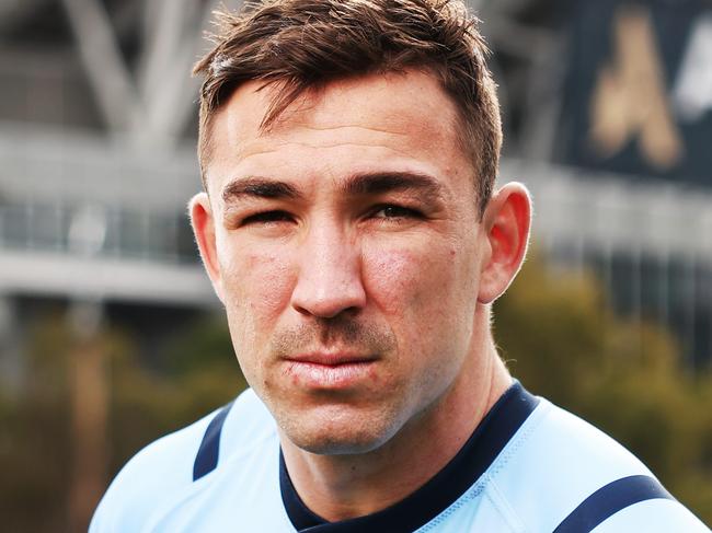 The Daily Telegraph. 8.7.2024 Reece Robson.  Westpac NSW Blues players, Westpac NSW Blues squad media day ahead of State of Origin Game 3. Picture: Rohan Kelly