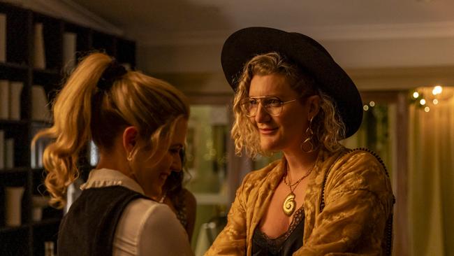 Harriet Dyer and Virginia Gay in a scene from Colin From Accounts. Picture: BINGE
