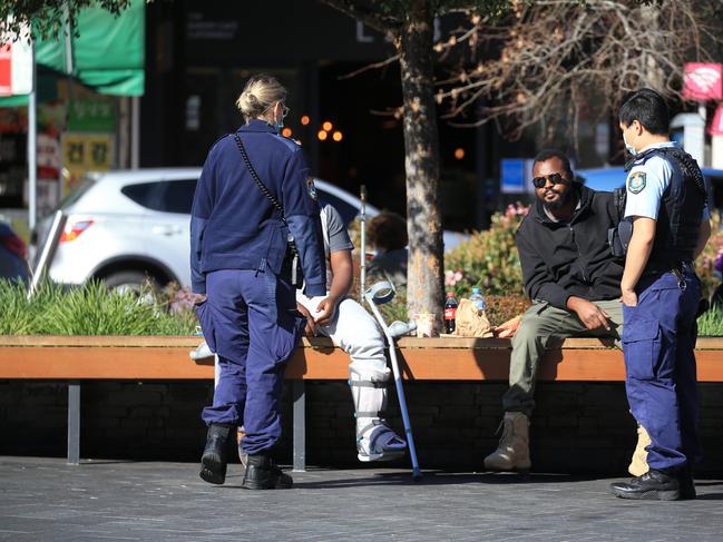 Police patrol in the Sydney suburb of Strathfield after it became a new area of concern on Thursday. Picture: NCA NewsWire / Christian Gilles