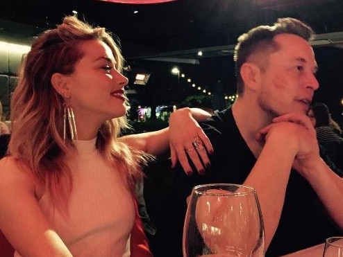 Billionaire Elon Musk and former girlfriend actress Amber Heard. Picture: Instagram