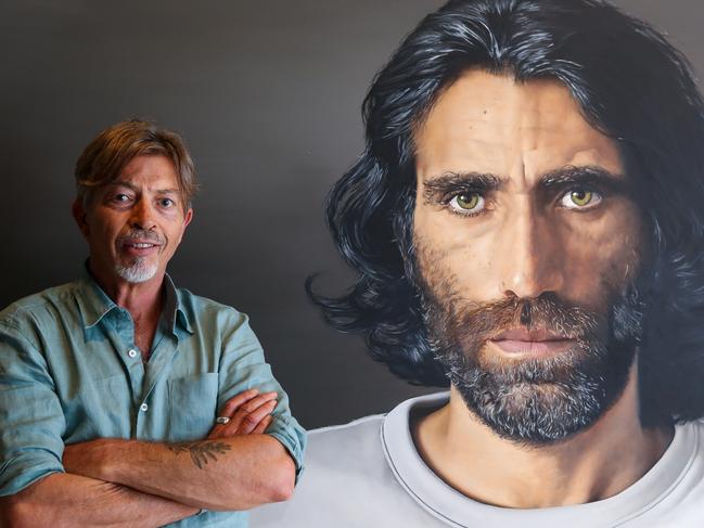 SYDNEY, AUSTRALIA - NewsWire Photos DECEMBER 16, 2020. Six time Archibald Prize Finalist Angus McDonald wins the 2020 Archibald Prize ANZ Peopleâs Choice award for his portrait of Behrouz Boochani a Kurdish - Iranian writer, poet, filmmaker and journalist at the NSW Art Gallery in Sydney Australia. Picture: NCA NewsWire / Gaye Gerard