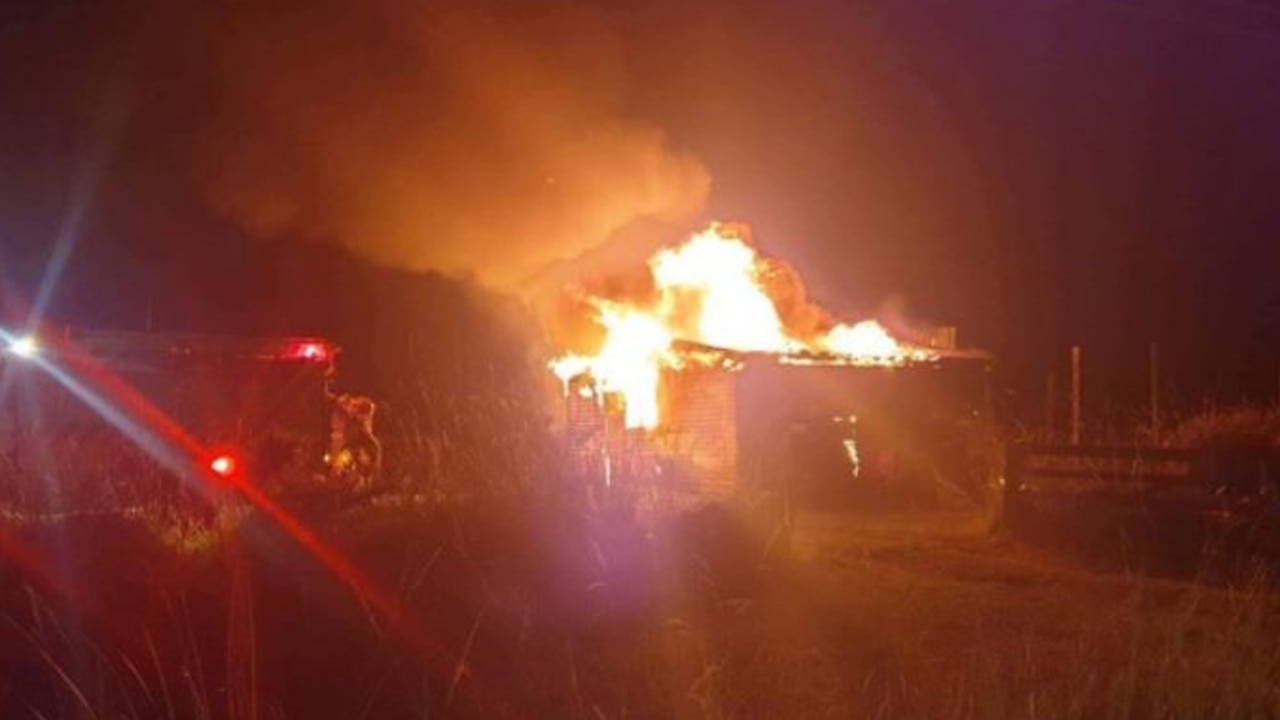 TVNZ image shows a picture of a gun club fire in the country's north. Picture: Supplied