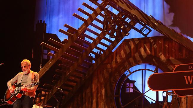 Cat Stevens / Yusuf performs in front of his “attic”. Picture: Ian Currie