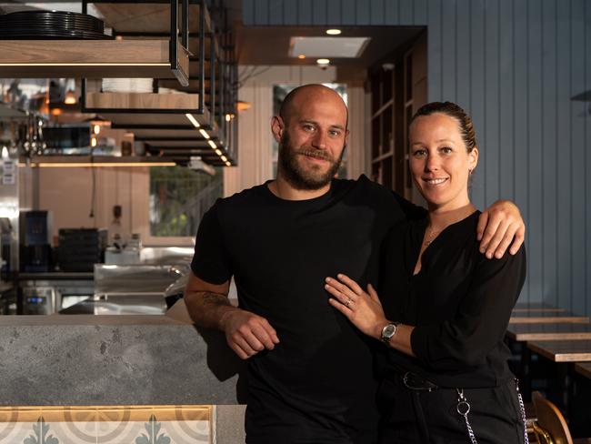 Alessandro Intini and partner Federica Costa at Noi Restaurant in Petersham, opening September 6. Picture: Monique Harmer