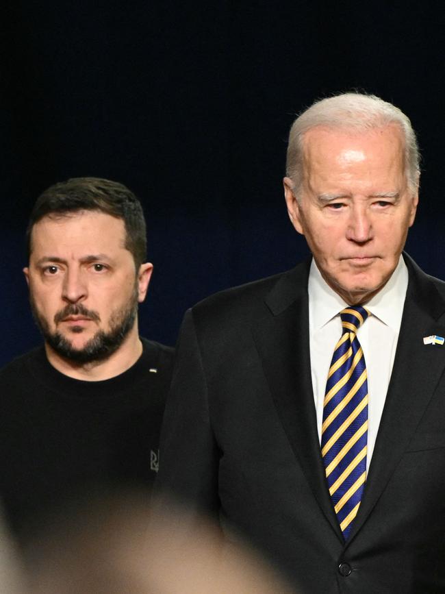 US President Joe Biden and Zelensky. Picture: AFP