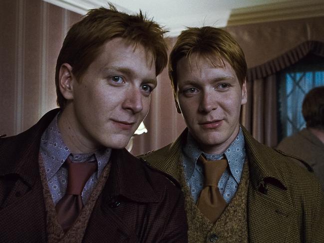 James and Oliver Phelps as the Weasley Twins in 2005 in the Harry Potter series.