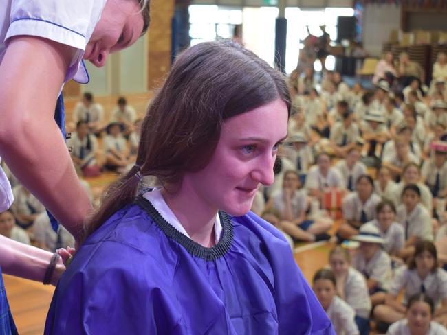 Year 12 students at Loreto College 'Rocked the Chop' for the Cancer Council's Ponytail Project.