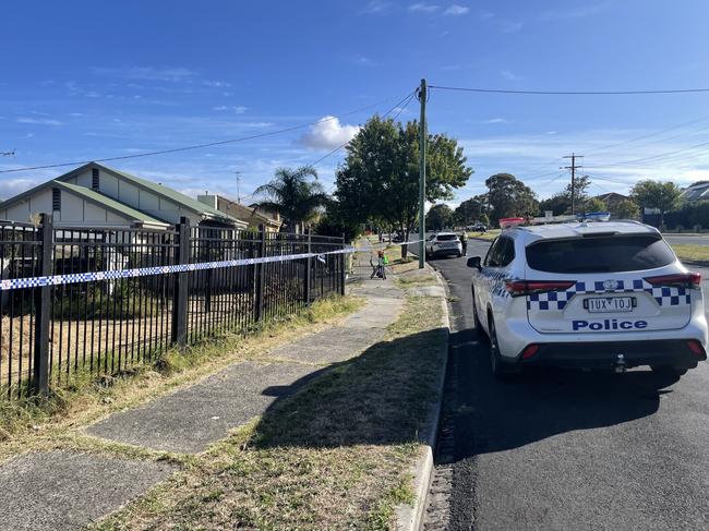 Homes were sealed off with police tape while investigations took place. Picture: Jack Colantuono