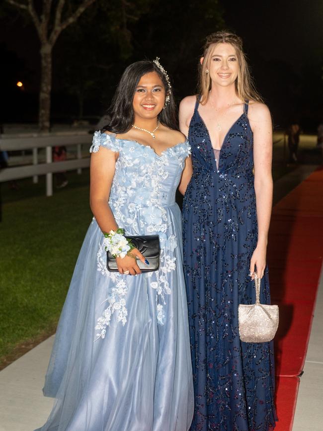 Kristine Ganalon and Kate Eastwick at Mackay State High School formal 2022.Picture: Michaela Harlow