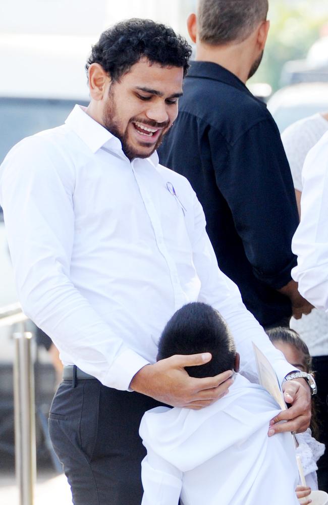 Cyril Rioli at the state funeral of his grandfather and Tiwi Islands patriarch Cyril Kalippa Rioli in Darwin on Sunday.