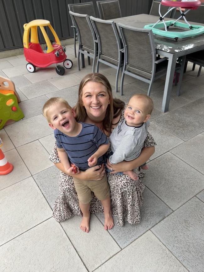 Maddison Hicks with her sons Louie, 4 and Eddie, 2. Picture: Supplied by family