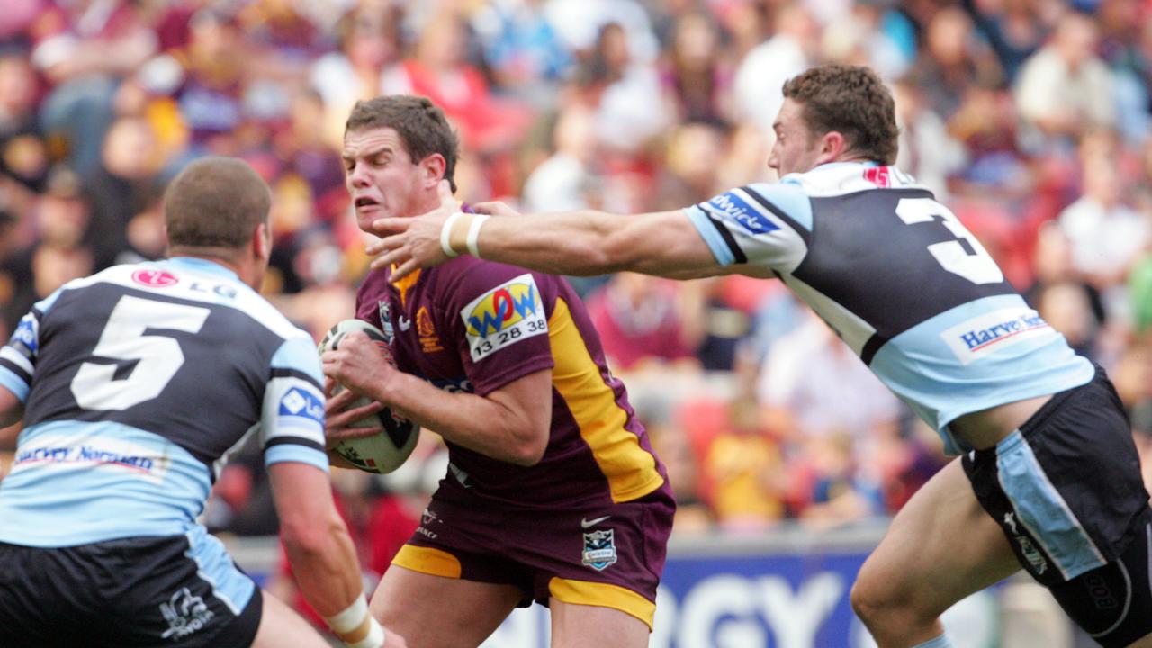 Craig Frawley in action against the Cronulla Sharks. Picture: Adam Gardini.