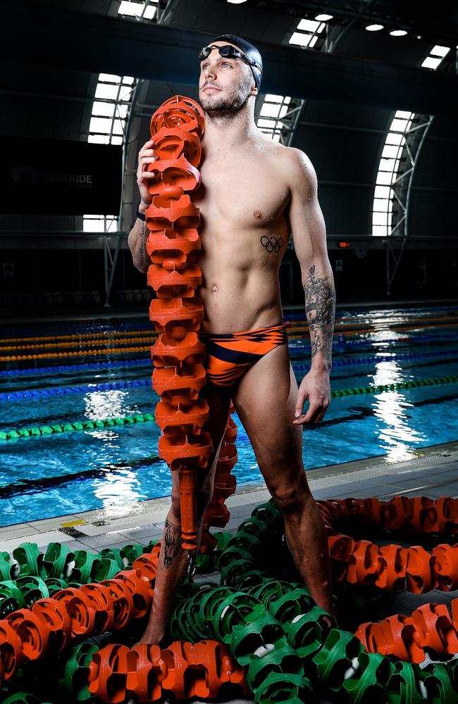 Kyle Chalmers at the Adelaide Aquatic Centre. Picture: Sarah Reed