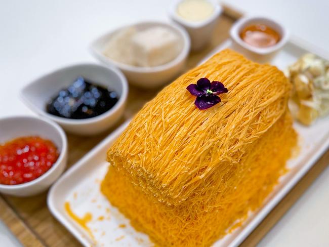 Ed Ae' Unique Thai Cafe’s bingsu saimai - Thai fairy floss. Picture: Greg Wong