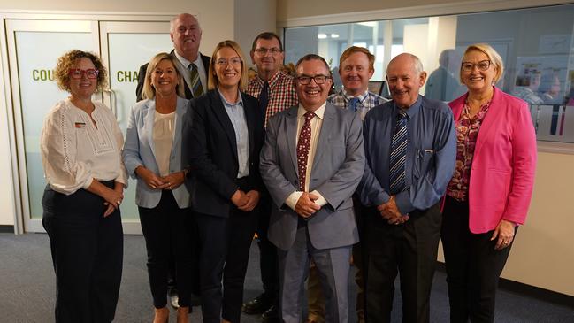 Mayor Andrew Smith and councillors George Moore, Greg Olm, Sam Condon, Sophie Bougoure, Kylie Bourne, Kaye Maguire, Peter Saxelby and Megan James