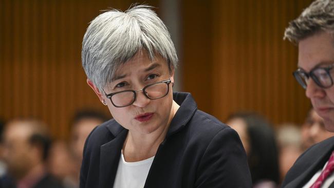 Foreign Minister Penny Wong would not have gone ­public with such a dramatic escalation in rhetoric – except for her need to partially appease party hardliners, writes Brad Norington. Picture: NCA NewsWire / Martin Ollman