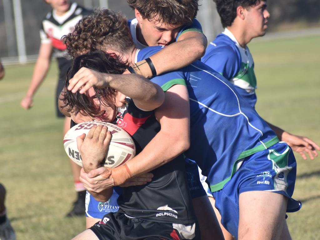 Dolphins Cup, Round 5, The Cathedral College versus Shalom College, Kettle Park, Rockhampton, July 25, 2023.