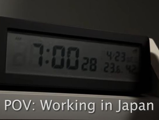 A look inside a Japanese corporate worker’s 18.5-hour day has shocked social media users. Picture: YouTube
