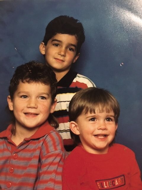 Dustin with brothers Bronson and Tyson in a photo from his book A Rebel in Exile by Shane Martin and Jarrod Gilbert, 2019/ Hardie Grant Books.