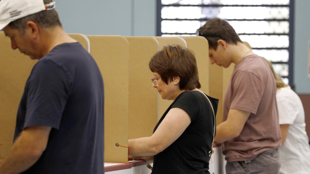 Voters cast their ballot on Saturday. Picture: NCA NewsWire/Tertius Pickard