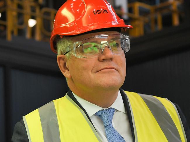 SYDNEY, AUSTRALIA - NewsWire Photos September 17, 2020: Prime Minister Scott Morrison attends a walk through at BlueScope Steel in Port Kembla.Picture: NCA NewsWire / Simon Bullard.