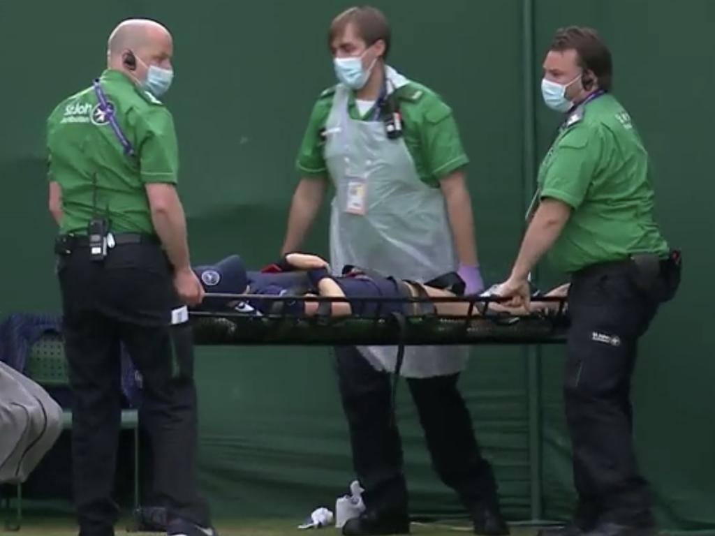 wimbledon-2021-results-ball-kid-stretchered-off-court-sam-murray-and