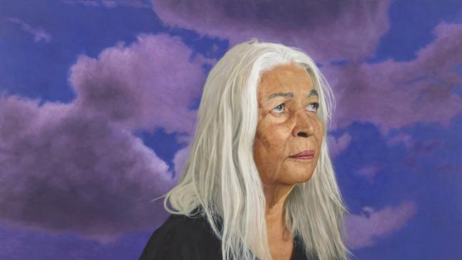 Seven-time Archibald Prize finalist Angus McDonald wins the 2024 Archibald Prize ANZ People’s Choice award for his portrait of Aboriginal writer and academic Marcia Langton AO. Picture: The Art Gallery of New South Wales