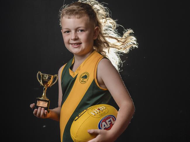 Ryder Bushell was named The Advertiser’s 2022 Kid Mullet Cup winner. Picture: Roy VanDerVegt