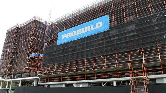 Probuild signage on a construction site adjacent to Caulfield Racecourse in Melbourne's southeast. Picture: NCA NewsWire / Andrew Henshaw