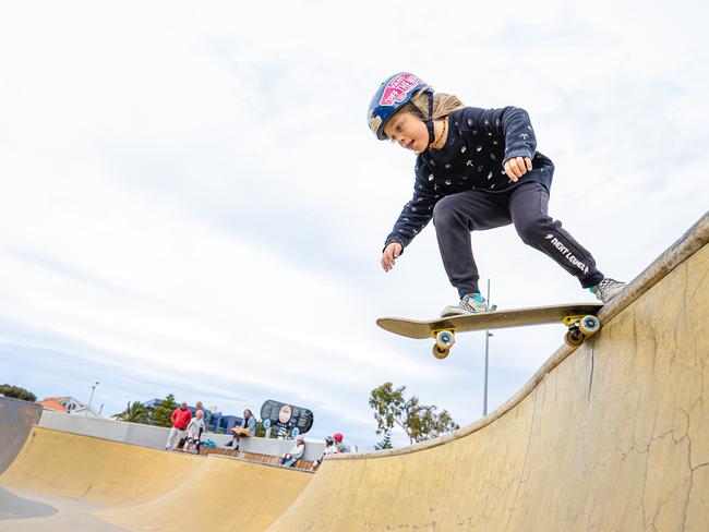 L-R Lightnin (correct spelling), 9 Our next skateboarding champions inspired after seeing Australia win Gold and a 4th place in the mens and womenÃ•s debut in the 2021 Tokyo Olympics. Interviews: parents  Jenna, 0448 757 071Brad Elwood: 0412 449 590 Picture: Jason Edwards