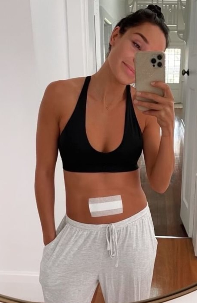 The Aussie fitness star detailed her health battle in 2021, two years after welcoming her daughter. Picture: Instagram/KaylaItsines