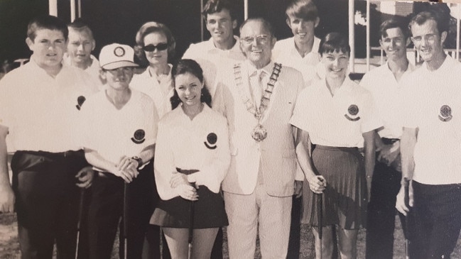 Gold Coast Mayor Sir Bruce Small opening the putt-putt course on September 19, 1969