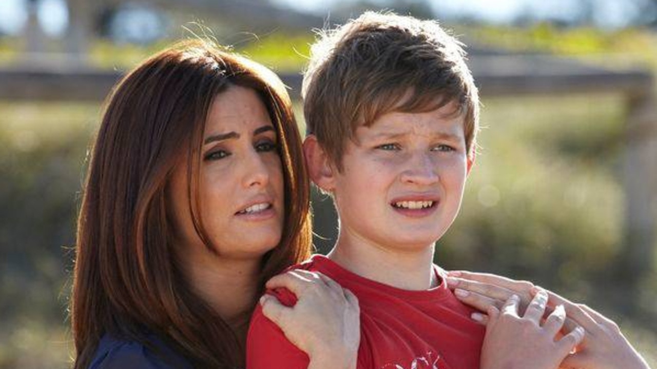 Dean with his on-screen mother, Ada Nicodemou, on the hit soap opera Home and Away.