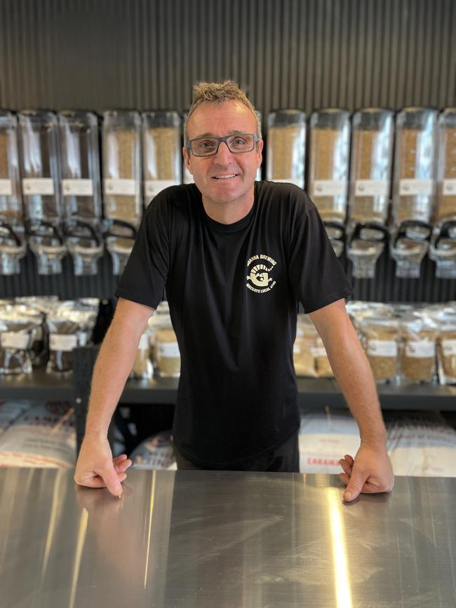 Owner Aneurin "Nye" Williams in the grain room of the new Goanna Brewing venue at 2c Victoria St. Photo: Zoe Devenport