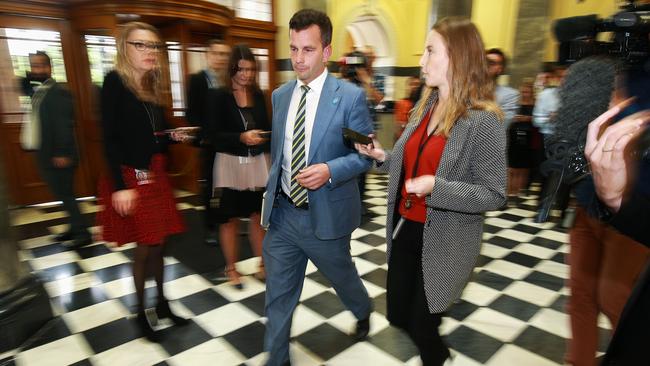 David Seymour makes his way to the House at Parliament in Wellington.