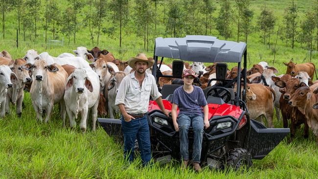 Beef farmer Adam Coffey on his cattle property at Miriam Vale, Queensland. Picture: Paul Beutel