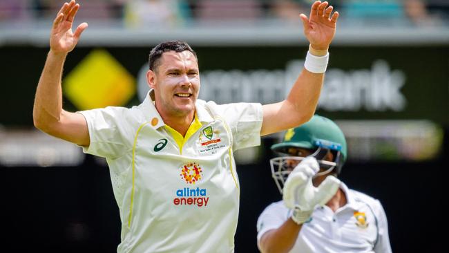 Scott Boland celebrates a wicket for Australia. Picture: AFP Images