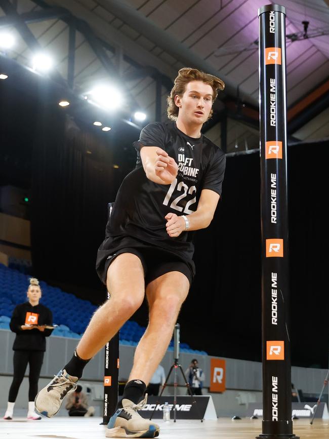 Daniel Curtin in action during the draft combine. Picture: Dylan Burns/AFL Photos