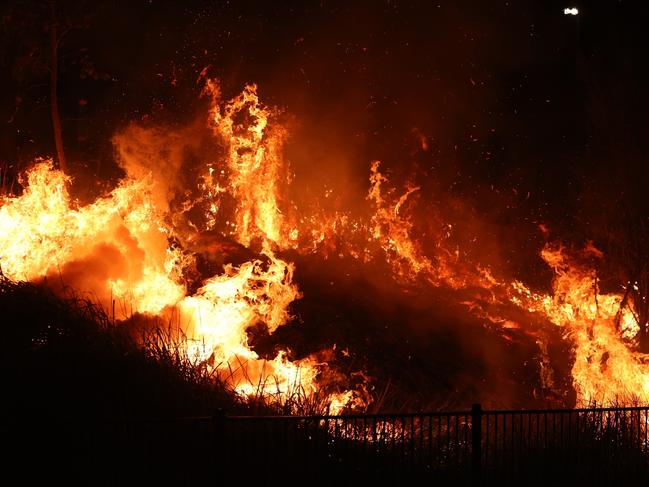 GOSFORD, AUSTRALIA - DECEMBER 31: NSW Police clear the scene of a fire at Leagues Club Park. Police investigation is underway following the A-League match held at Industree Group Stadium earlier this evening. on December 31, 2024, in Gosford, Australia. (Photo by Scott Gardiner/Getty Images)