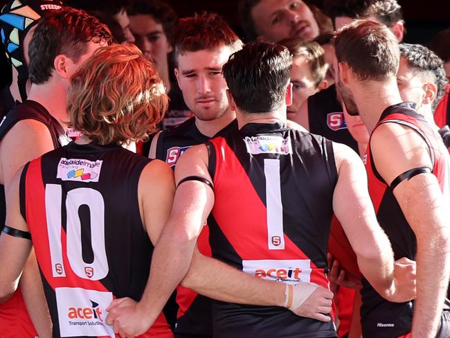 Bloods players during the Round 11 SANFL match between West Adelaide and Glenelg FC at Richmond Oval in Adelaide, Sunday, June 23, 2024. (SANFL Image/David Mariuz)