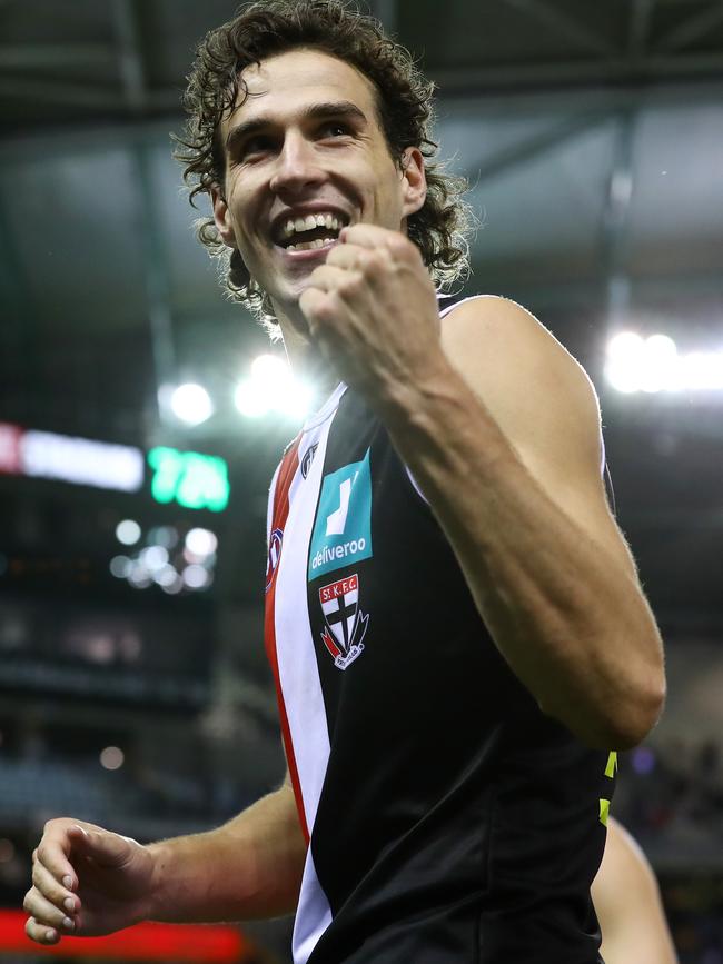 Big Max King kicked a back for the Saints. Picture: Getty Images