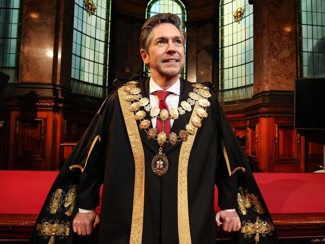 Nicholas Reece to be sworn in as the 105th Lord Mayor of Melbourne. He will be presented with the mayoral robes and chains in the council chamber.                      Picture: David Caird