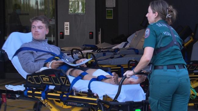 Nathan Ness was bitten on a boat off West Beach today. Picture: 7NEWS