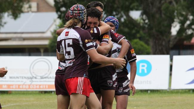 Burleigh Bears celebrate earlier in the season.