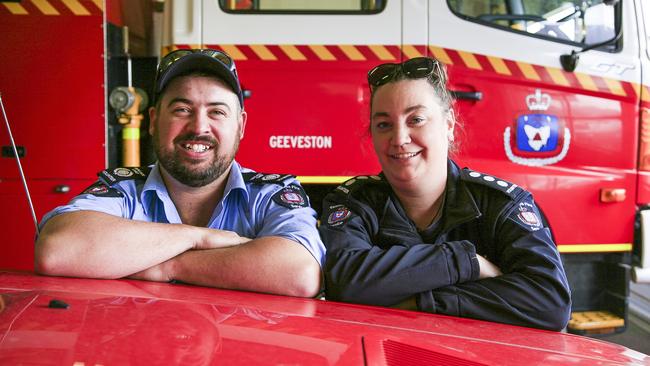 Husband and wife volunteer firefighters Steven and Amelia Franklin. Picture: AMANDA DUCKER