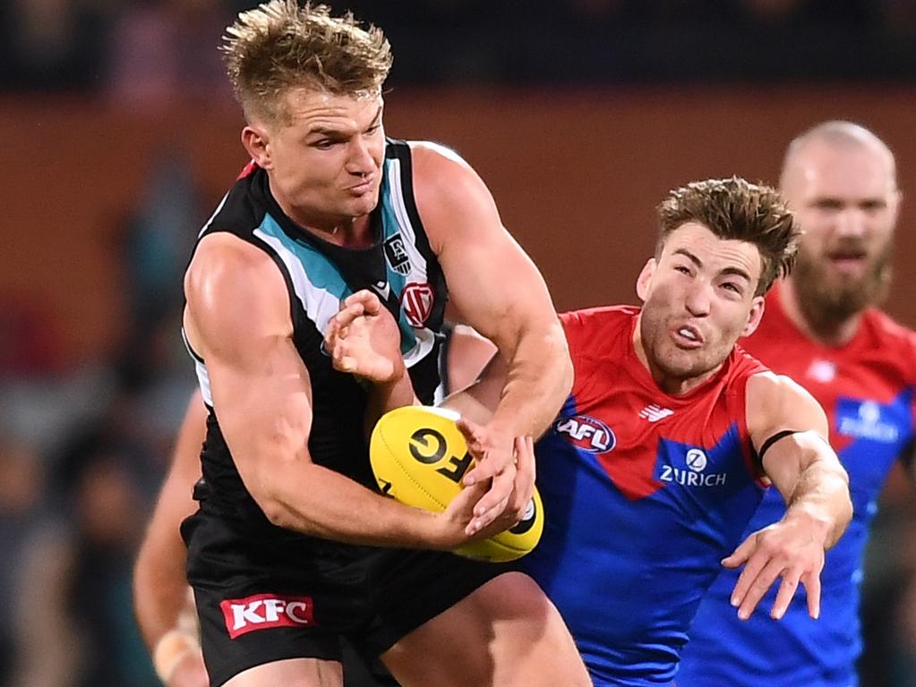 Ollie Wines tried hard in a losing effort for the Power. Picture: Getty Images